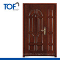 Entrada de villa Puerta de hierro Diseño de madera de madera Green Lacques blindados Double puerta blindada